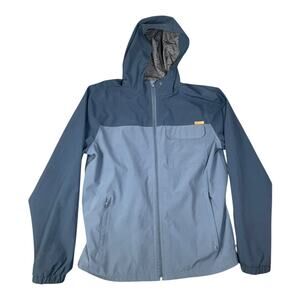 Voyager Men’s Hooded Windbreaker Windwear 2 Tone Blue Zip Jacket Size-Medium